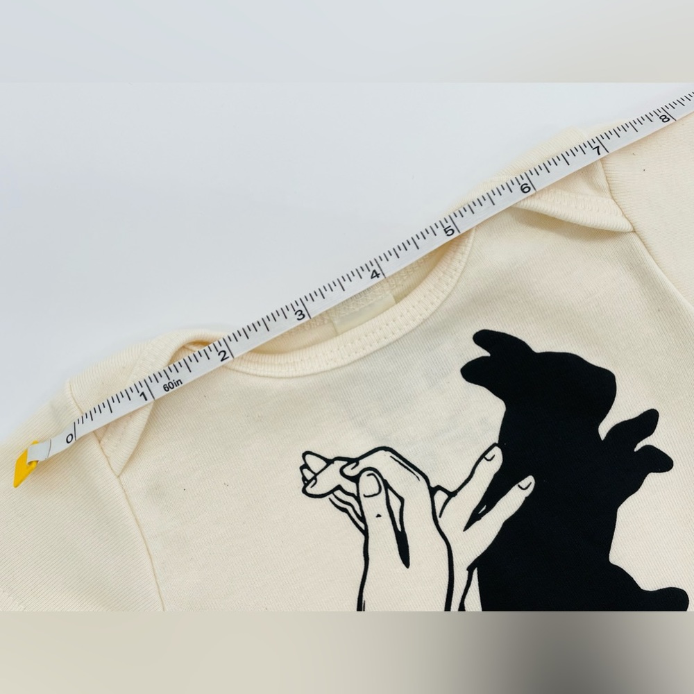 EUC Savage Seeds Bunny Hand Shadow Puppet Organic Cotton Bodysuit 6-12M - Picture 5 of 9